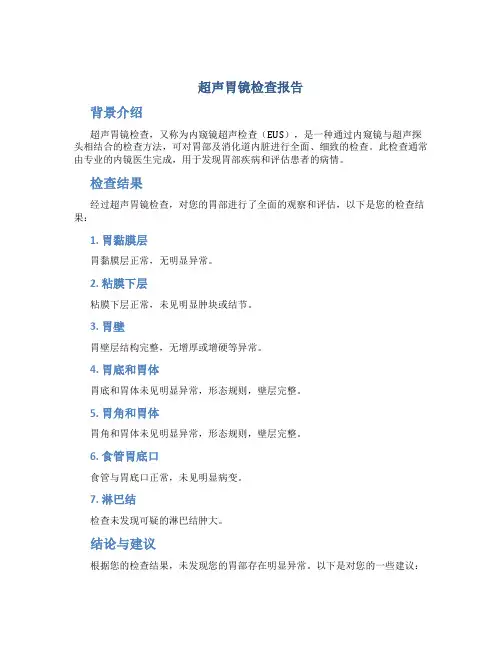 超声胃镜检查报告