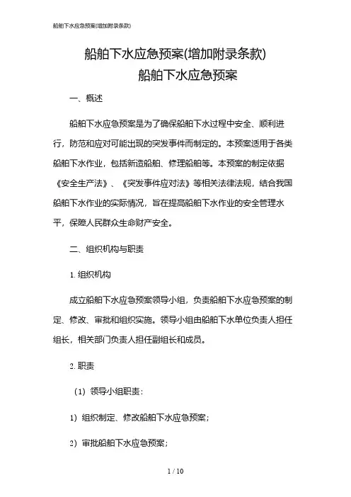 2024年船舶下水应急预案(增加附录条款)