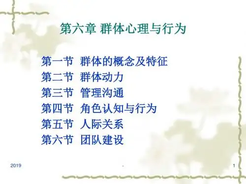 群体心理与行为ppt课件
