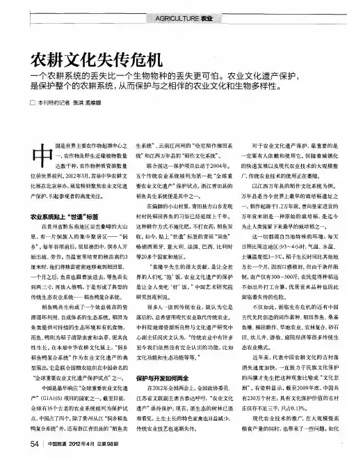 农耕文化失传危机