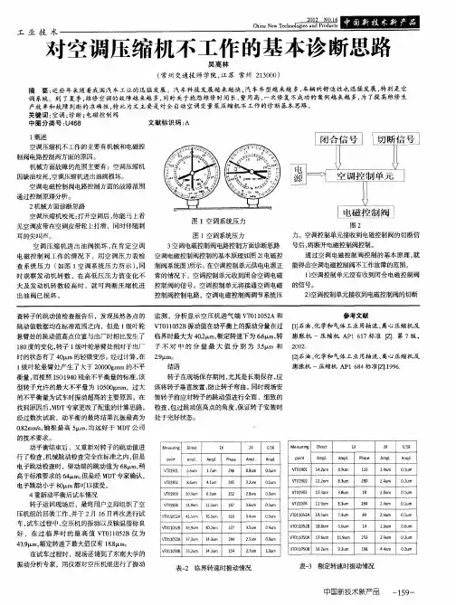 对空调压缩机不工作的基本诊断思路