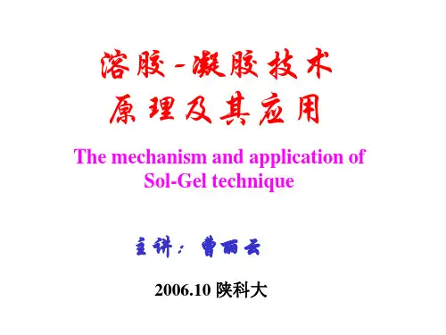 溶胶凝胶原理及技术07 杂化材料