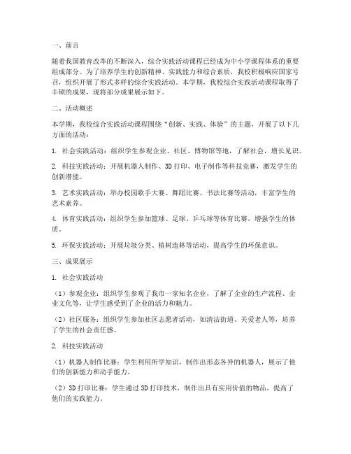 综合实践作业成果展示