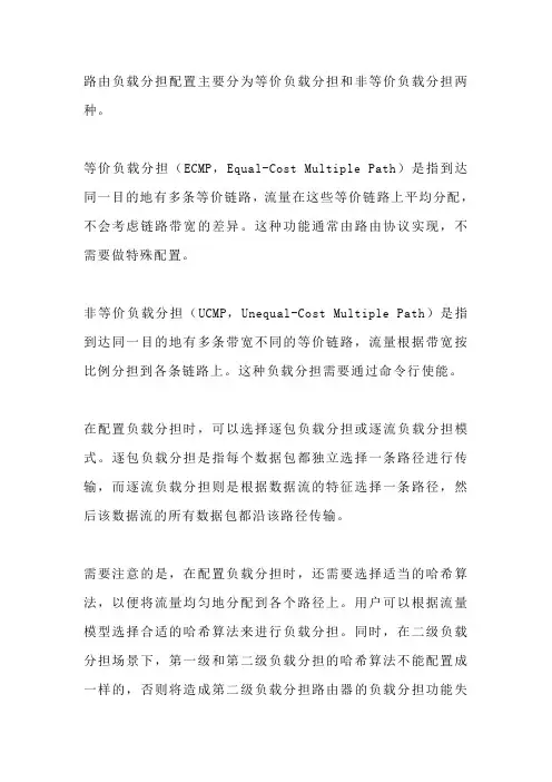 路由负载分担配置