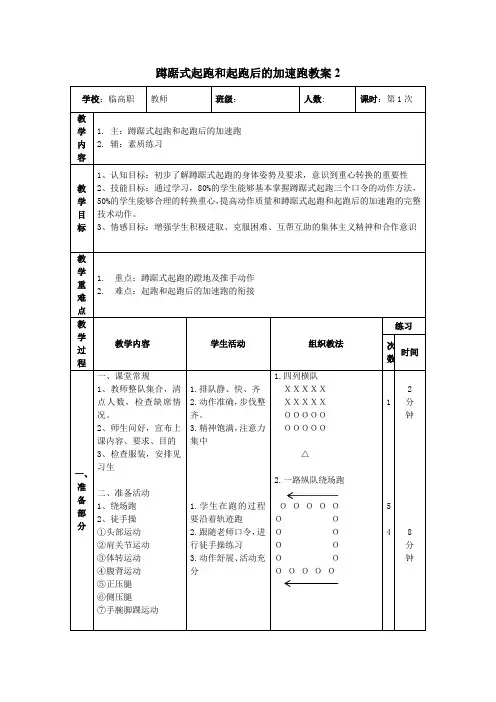 蹲踞式起跑教案2