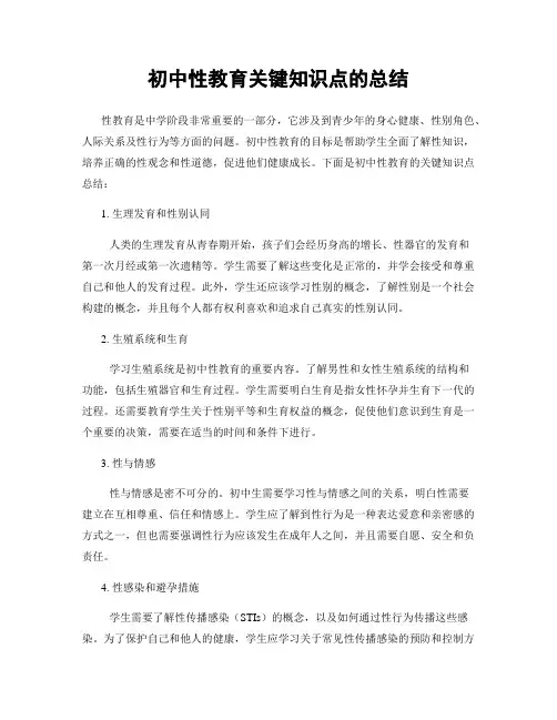 初中性教育关键知识点的总结