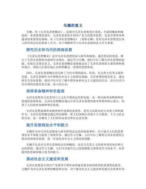毛概有啥意义