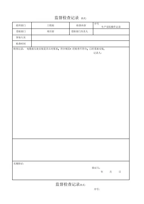 监督检查记录表格完美版