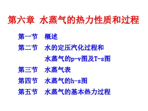 水蒸气的热力学性质及过程