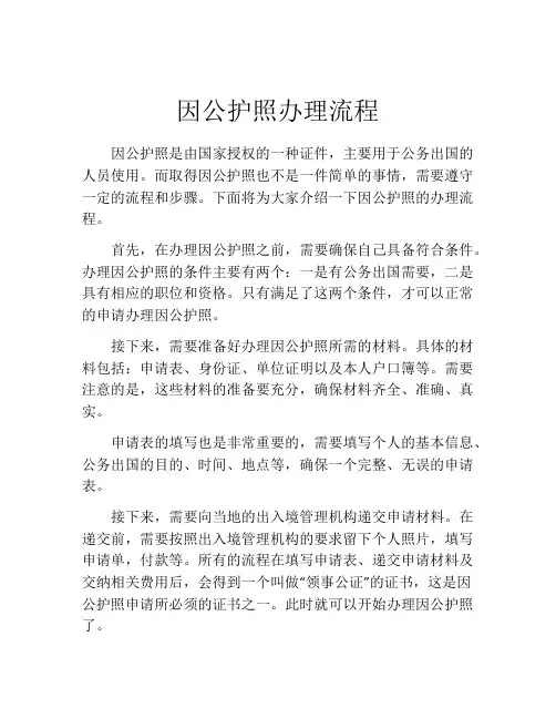因公护照办理流程