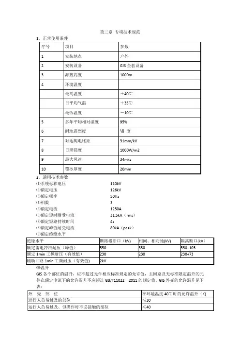 GIS技术参数