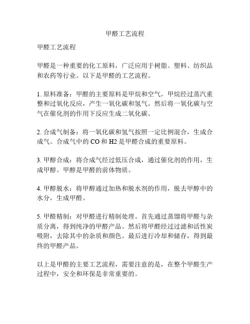 甲醛工艺流程