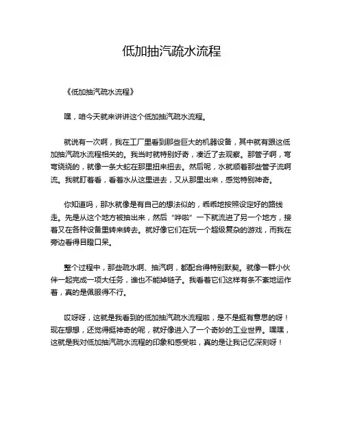 低加抽汽疏水流程