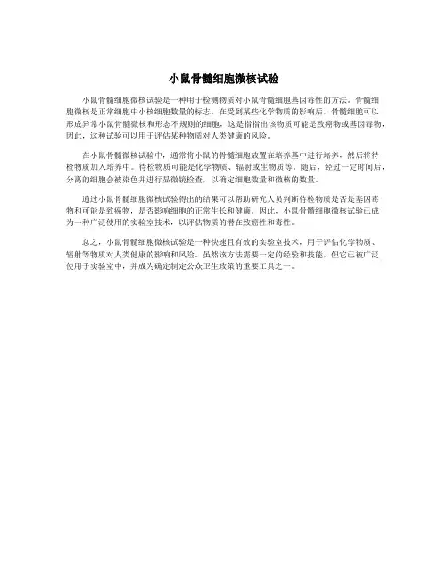 小鼠骨髓细胞微核试验