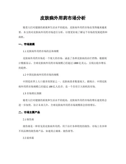 皮肤病外用药市场分析