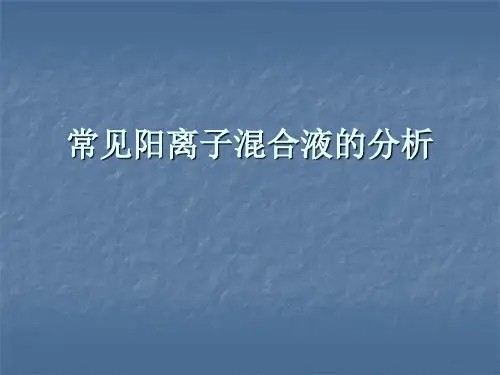 常见阳离子混合液的分析 - 常见阳离子混合液的分析