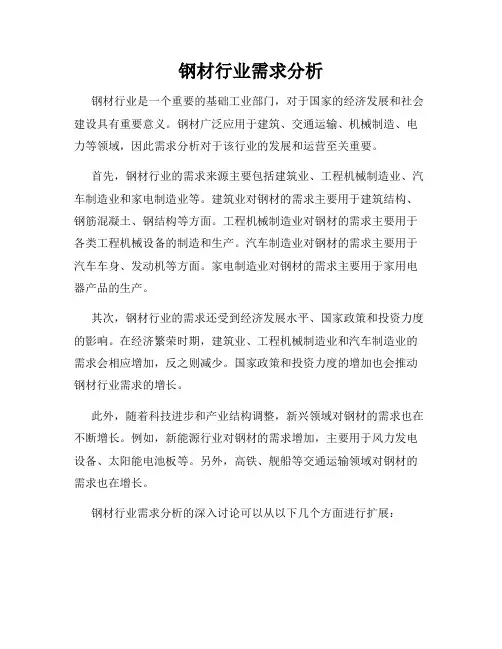 钢材行业需求分析