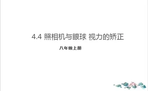 照相机与眼球视力的矫正课件苏科版八年级物理上册