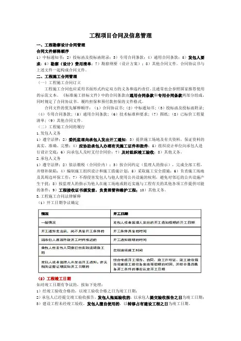 工程项目合同及信息管理
