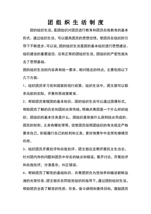 共青团规章制度