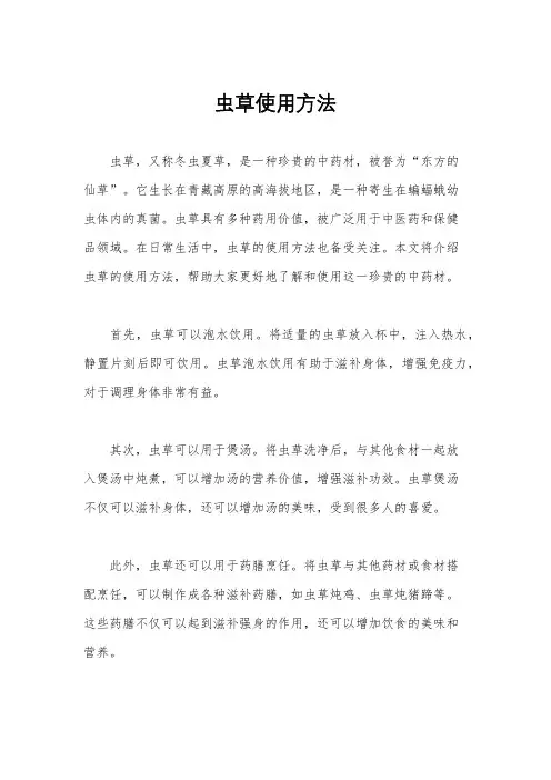虫草使用方法