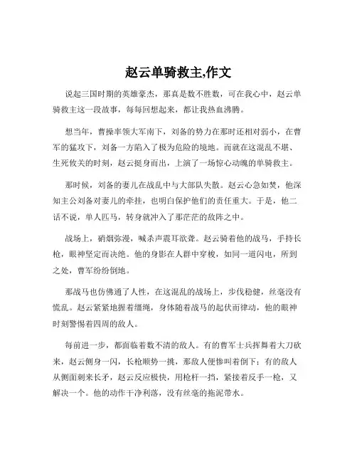 赵云单骑救主,作文