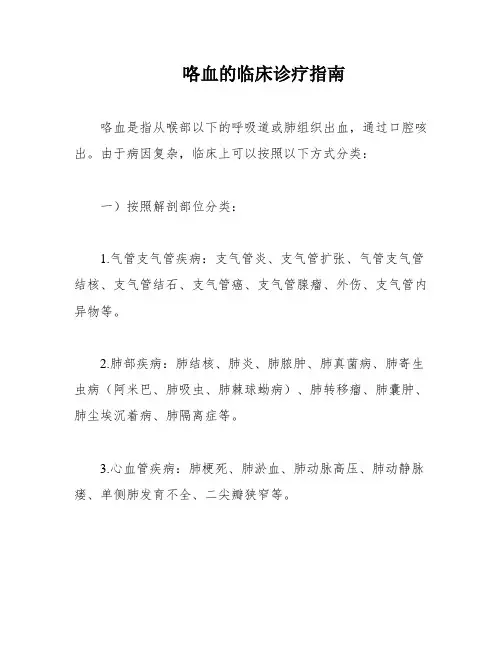 咯血的临床诊疗指南