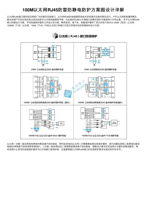 100M以太网RJ45防雷防静电防护方案图设计详解