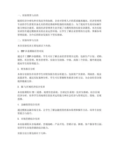 经济管理类实验实训报告