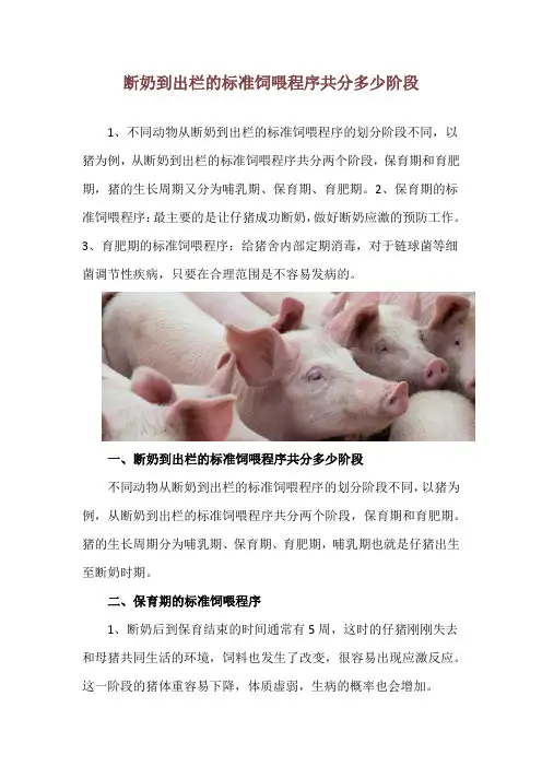 断奶到出栏的标准饲喂程序共分多少阶段