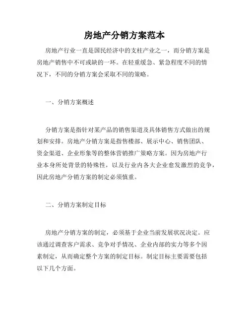 房地产分销方案范本