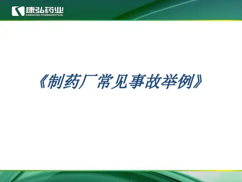 制药企业安全生产培训-常见事故举例
