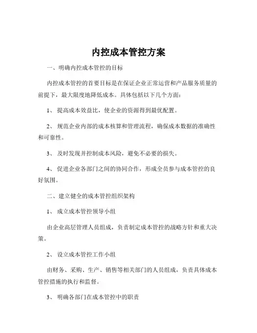 内控成本管控方案