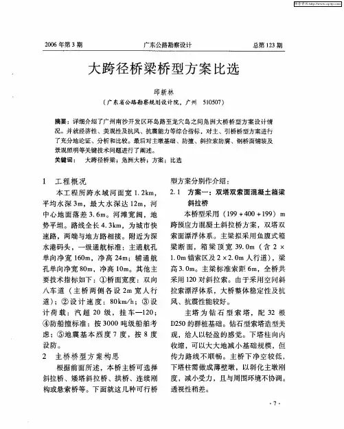 大跨径桥梁桥型方案比选