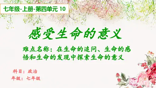 《感受生命的意义》PPT精品课件_部编版PPT
