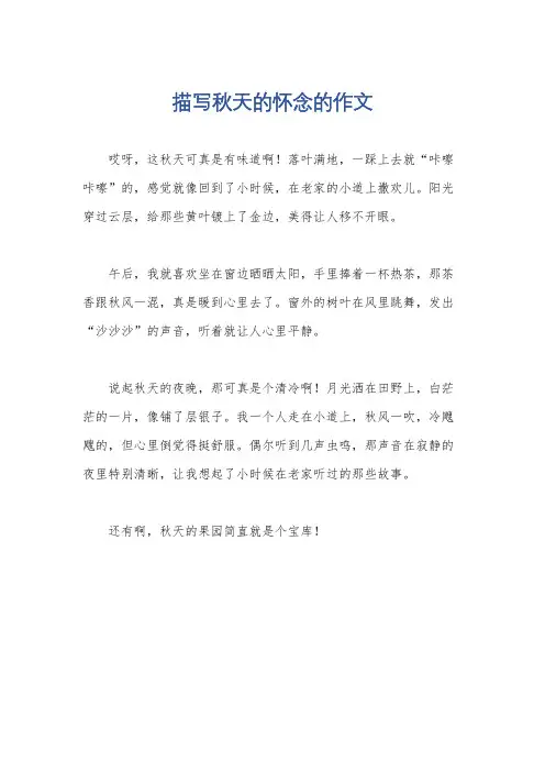 描写秋天的怀念的作文