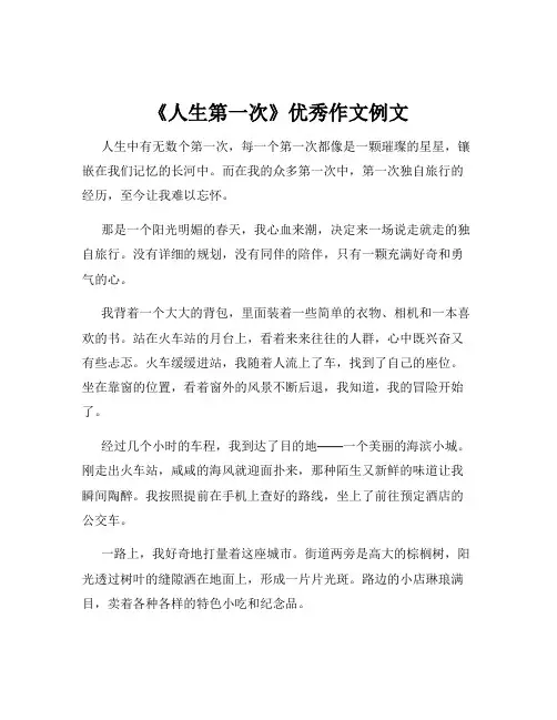 《人生第一次》优秀作文例文