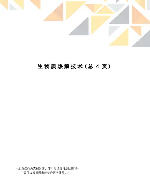 生物质热解技术