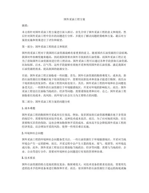 国外采油工程方案
