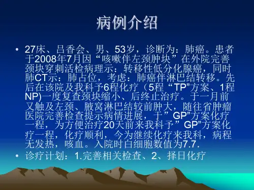 肺癌教学护理查房1