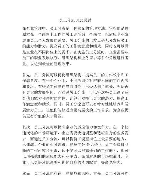 员工分流 思想总结