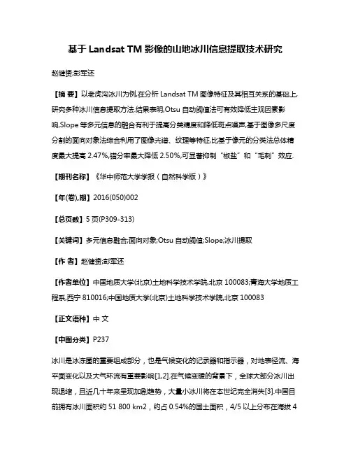 基于Landsat TM影像的山地冰川信息提取技术研究