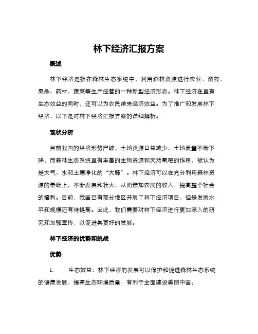 林下经济汇报方案