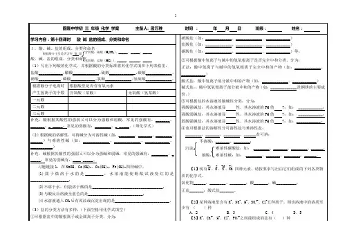 第十四课时  酸 碱 盐的组成、分类和命名