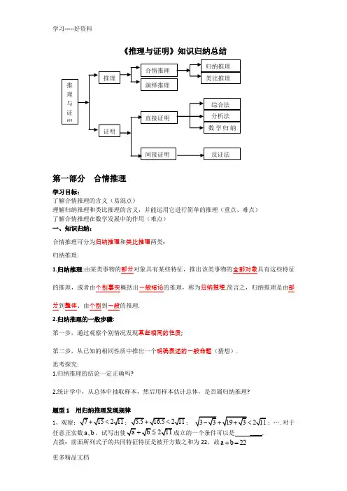新课标高中数学《推理与证明》知识归纳总结汇编