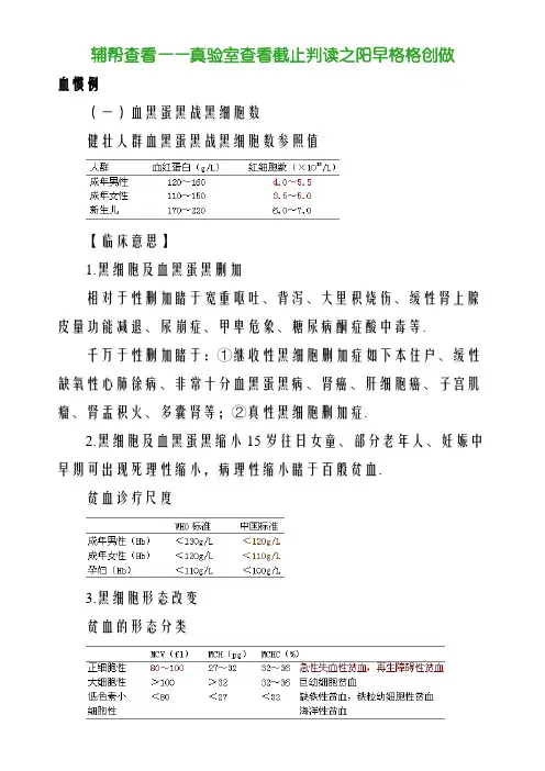 执业医师辅助检查——实验室检查结果判读
