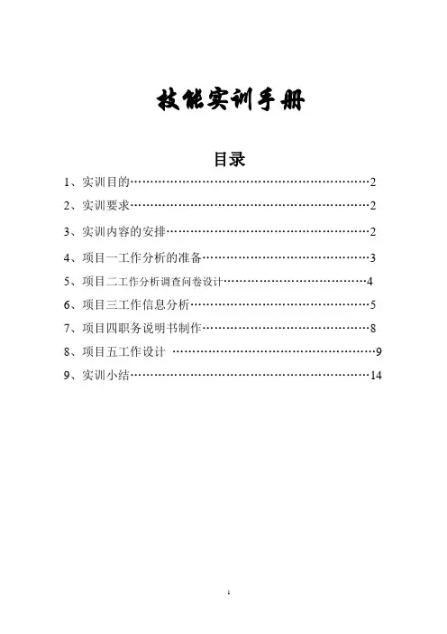 工作分析实训