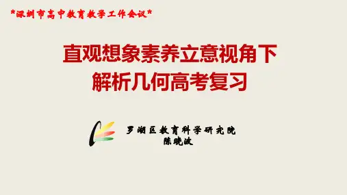 解析几何高考复习策略(深圳市教科院)