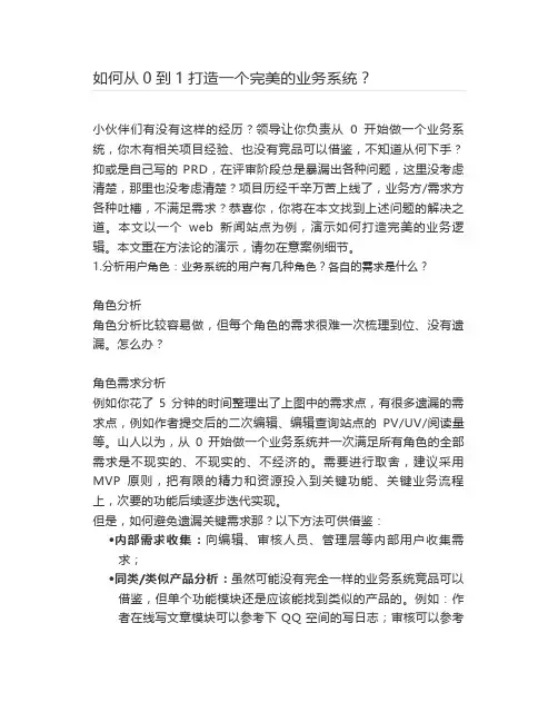 【运营】如何从0到1打造一个完美的业务系统