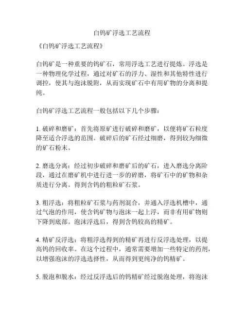 白钨矿浮选工艺流程